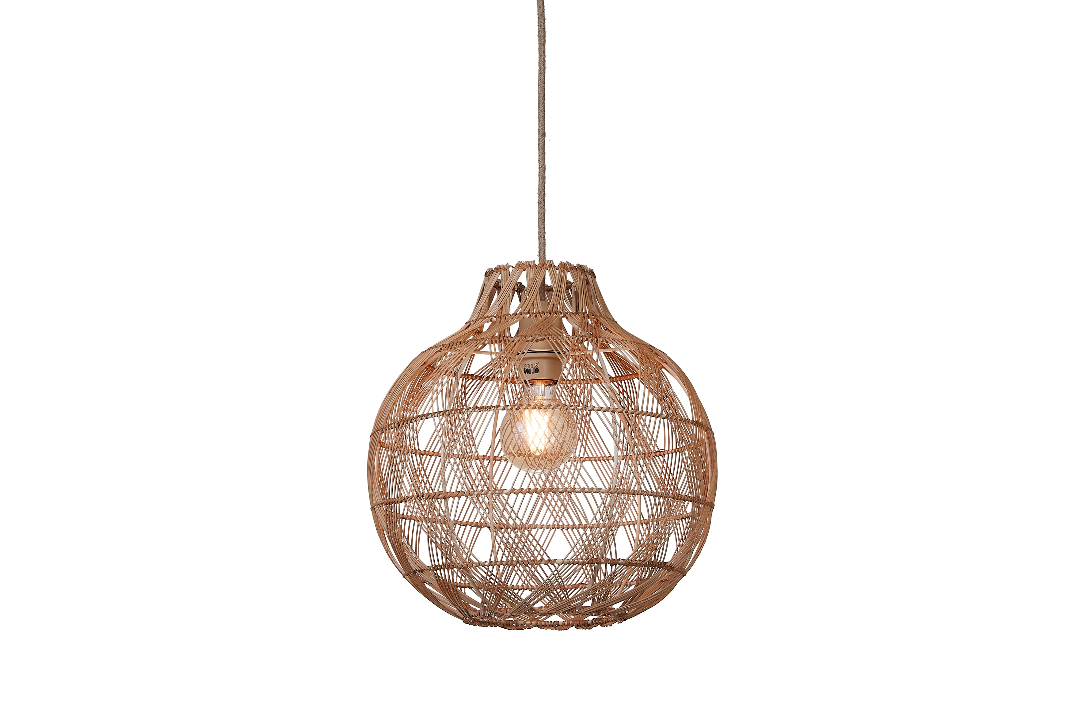 Good&Mojo Hanglamp Mendoza bamboe/kap ø35xh.35cm naturel, S